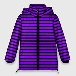 Куртка зимняя женская Фиолетовый в чёрную полоску, цвет: 3D-черный