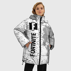 Куртка зимняя женская Fortnite glitch на светлом фоне: по-вертикали, цвет: 3D-черный — фото 2