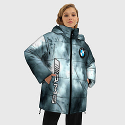Куртка зимняя женская Bmw смок текстура, цвет: 3D-черный — фото 2