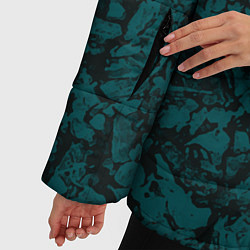 Куртка зимняя женская Текстура каменная тёмно-зелёный, цвет: 3D-черный — фото 2