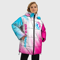 Куртка зимняя женская Dongfeng neon gradient style: надпись, символ, цвет: 3D-черный — фото 2