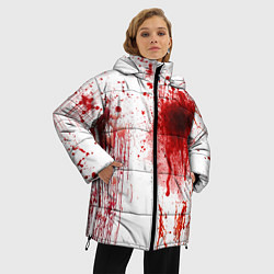 Куртка зимняя женская Брызги крови, цвет: 3D-черный — фото 2