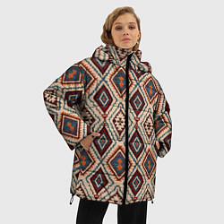 Куртка зимняя женская Ковёр этнические узоры, цвет: 3D-черный — фото 2