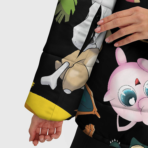 Женская зимняя куртка Пикачу и другие покемоны / 3D-Черный – фото 5