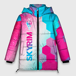 Куртка зимняя женская Skyrim neon gradient style: по-вертикали, цвет: 3D-черный