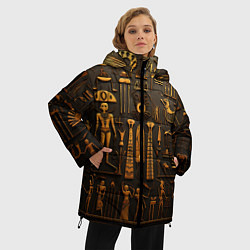 Куртка зимняя женская Арт в стиле египетских письмен, цвет: 3D-красный — фото 2