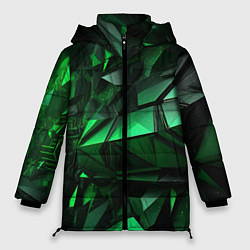 Куртка зимняя женская Green abstract, цвет: 3D-черный