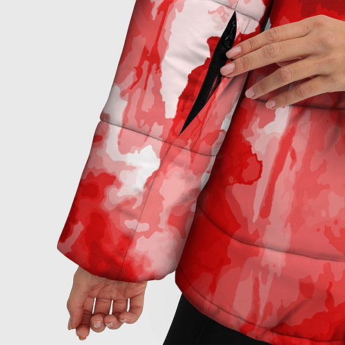 Женская зимняя куртка Кровь на белом / 3D-Светло-серый – фото 5