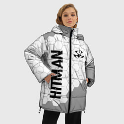 Куртка зимняя женская Hitman glitch на светлом фоне вертикально, цвет: 3D-черный — фото 2