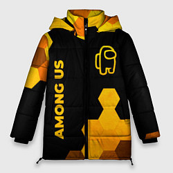 Куртка зимняя женская Among Us - gold gradient вертикально, цвет: 3D-черный