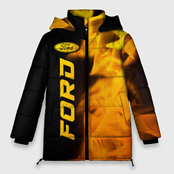 Куртка зимняя женская Ford - gold gradient по-вертикали, цвет: 3D-черный