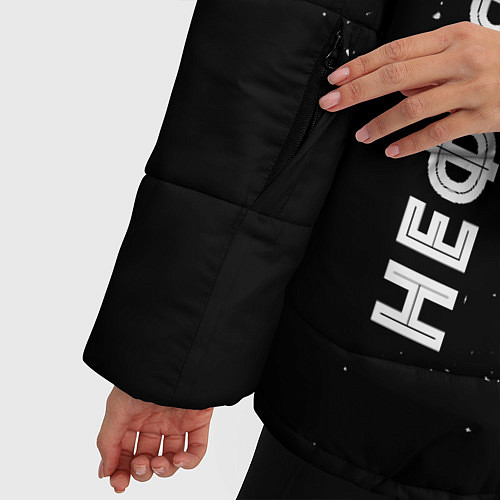 Женская зимняя куртка Нефтяник из России и герб РФ вертикально / 3D-Черный – фото 5