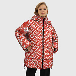 Куртка зимняя женская Обережные узоры, цвет: 3D-красный — фото 2