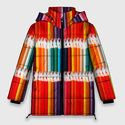 Куртка зимняя женская Заточенные цветные карандаши, цвет: 3D-черный