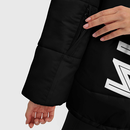 Женская зимняя куртка Инга и неоновый герб России по-вертикали / 3D-Черный – фото 5