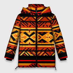 Куртка зимняя женская Узор в этническом стиле масаев, цвет: 3D-черный
