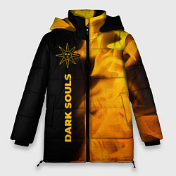 Куртка зимняя женская Dark Souls - gold gradient по-вертикали, цвет: 3D-черный