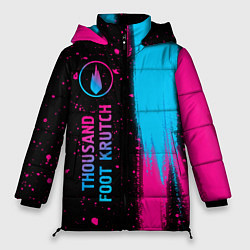 Куртка зимняя женская Thousand Foot Krutch - neon gradient по-вертикали, цвет: 3D-черный