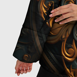 Куртка зимняя женская Круглый орнамент в викингском стиле, цвет: 3D-светло-серый — фото 2