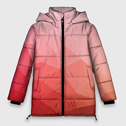Куртка зимняя женская Абстракция с градиентом полигональная, цвет: 3D-светло-серый