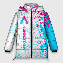 Куртка зимняя женская Apex Legends neon gradient style по-вертикали, цвет: 3D-черный