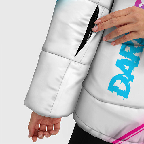 Женская зимняя куртка Dark Souls neon gradient style вертикально / 3D-Черный – фото 5