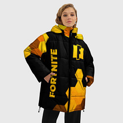 Куртка зимняя женская Fortnite - gold gradient вертикально, цвет: 3D-черный — фото 2