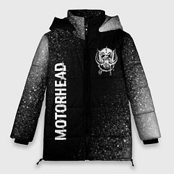 Женская зимняя куртка Motorhead glitch на темном фоне вертикально