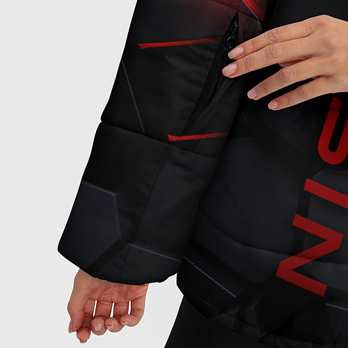 Женская зимняя куртка Nissan - плиты с эффектом свечения / 3D-Черный – фото 5