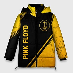 Куртка зимняя женская Pink Floyd - gold gradient вертикально, цвет: 3D-черный