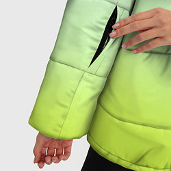 Куртка зимняя женская Фиолетовый мятный и желто-зеленый градиент, цвет: 3D-черный — фото 2
