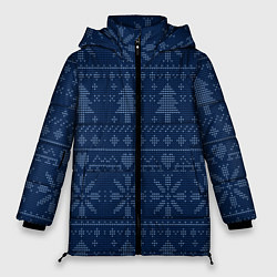 Куртка зимняя женская Зимние узоры в скандинавском стиле, цвет: 3D-светло-серый