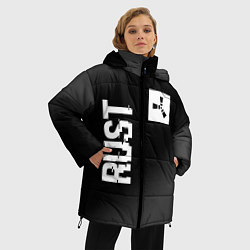 Куртка зимняя женская Rust glitch на темном фоне вертикально, цвет: 3D-черный — фото 2