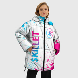 Куртка зимняя женская Skillet neon gradient style вертикально, цвет: 3D-черный — фото 2