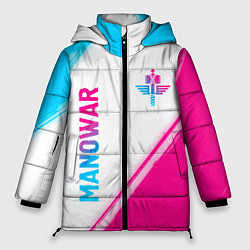 Куртка зимняя женская Manowar neon gradient style вертикально, цвет: 3D-черный