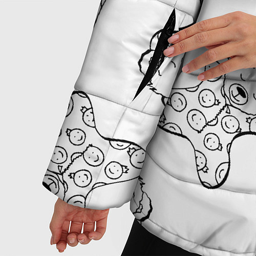 Женская зимняя куртка Сончас у медвежат - раскраска / 3D-Светло-серый – фото 5