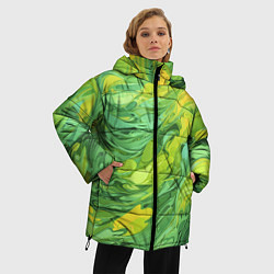 Куртка зимняя женская Зелено желтая краска, цвет: 3D-светло-серый — фото 2