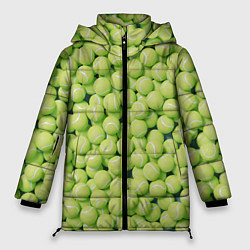 Куртка зимняя женская Много теннисных мячей, цвет: 3D-красный