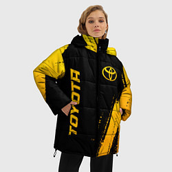 Куртка зимняя женская Toyota - gold gradient вертикально, цвет: 3D-черный — фото 2