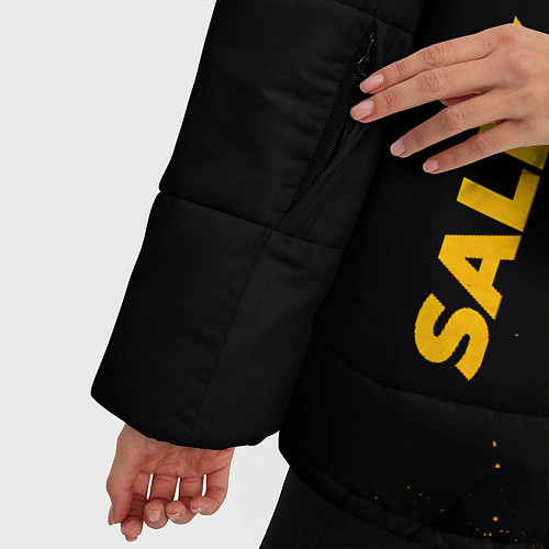 Женская зимняя куртка Sally Face - gold gradient вертикально / 3D-Черный – фото 5