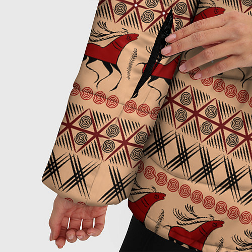 Женская зимняя куртка Мезенские олени / 3D-Черный – фото 5