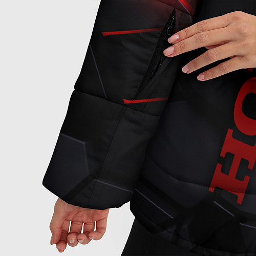 Женская зимняя куртка Honda - плиты с эффектом свечения / 3D-Черный – фото 5
