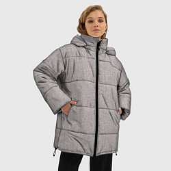 Куртка зимняя женская Текстура серо-бежевый однотонный, цвет: 3D-светло-серый — фото 2