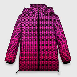 Куртка зимняя женская Градиент розовый с рисунком, цвет: 3D-черный