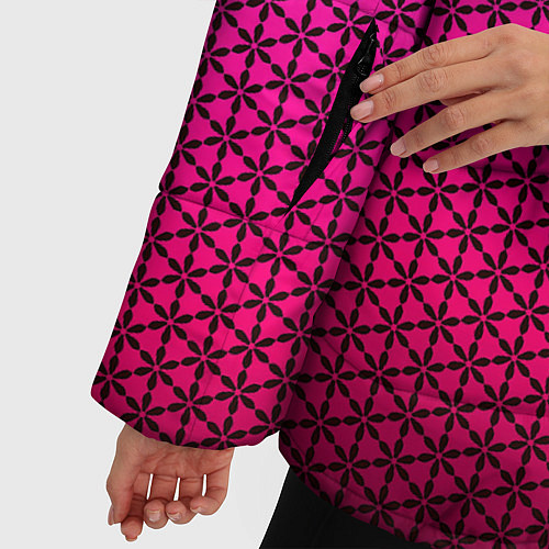 Женская зимняя куртка Градиент розовый с рисунком / 3D-Черный – фото 5