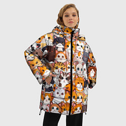 Куртка зимняя женская Очень много котиков, цвет: 3D-черный — фото 2