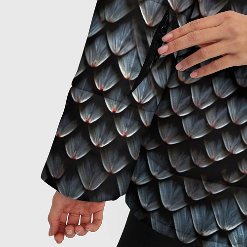 Женская зимняя куртка Паттерн чешуя дракона / 3D-Черный – фото 5