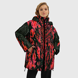Куртка зимняя женская Демонический доспех красный, цвет: 3D-светло-серый — фото 2