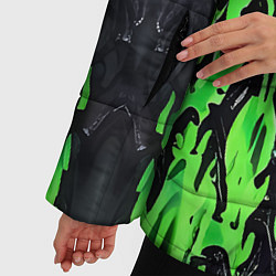 Куртка зимняя женская Демонический доспех зелёный, цвет: 3D-светло-серый — фото 2