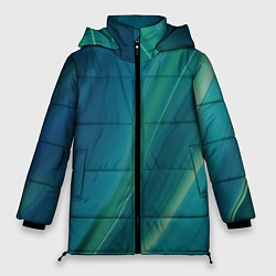Женская зимняя куртка Сине-зелёная жидкая текстура - нейросеть